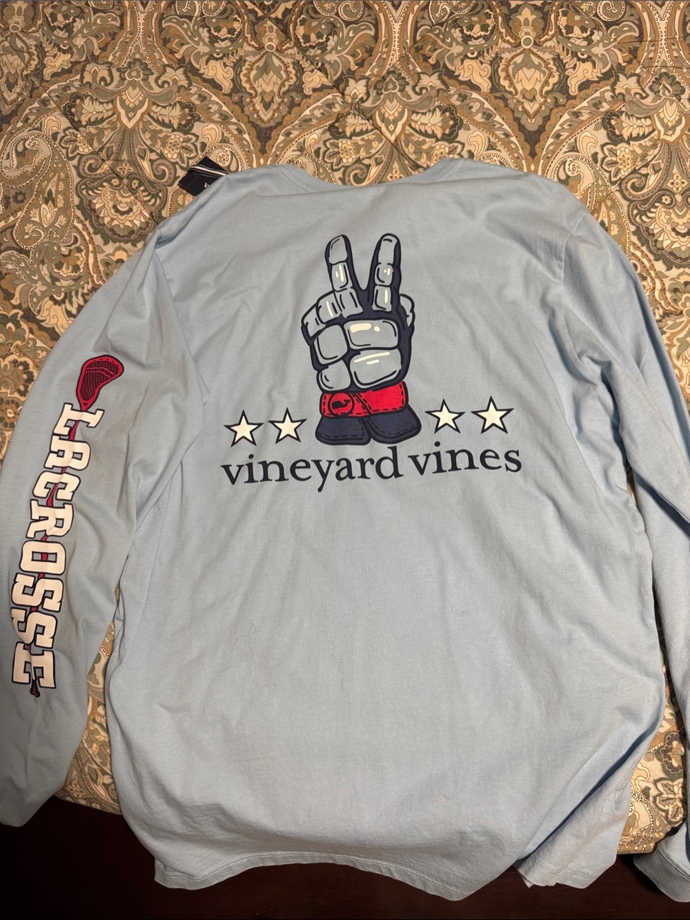 Vineyard Vines Light Blue Long Sleeve Lacrosse Shirt Size M